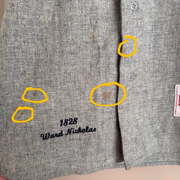 Mitchell & Ness BOYLSTON Trading Co. Wool Basball Jersey Coin & Leaf #34 40 Med - Picture 5 of 8